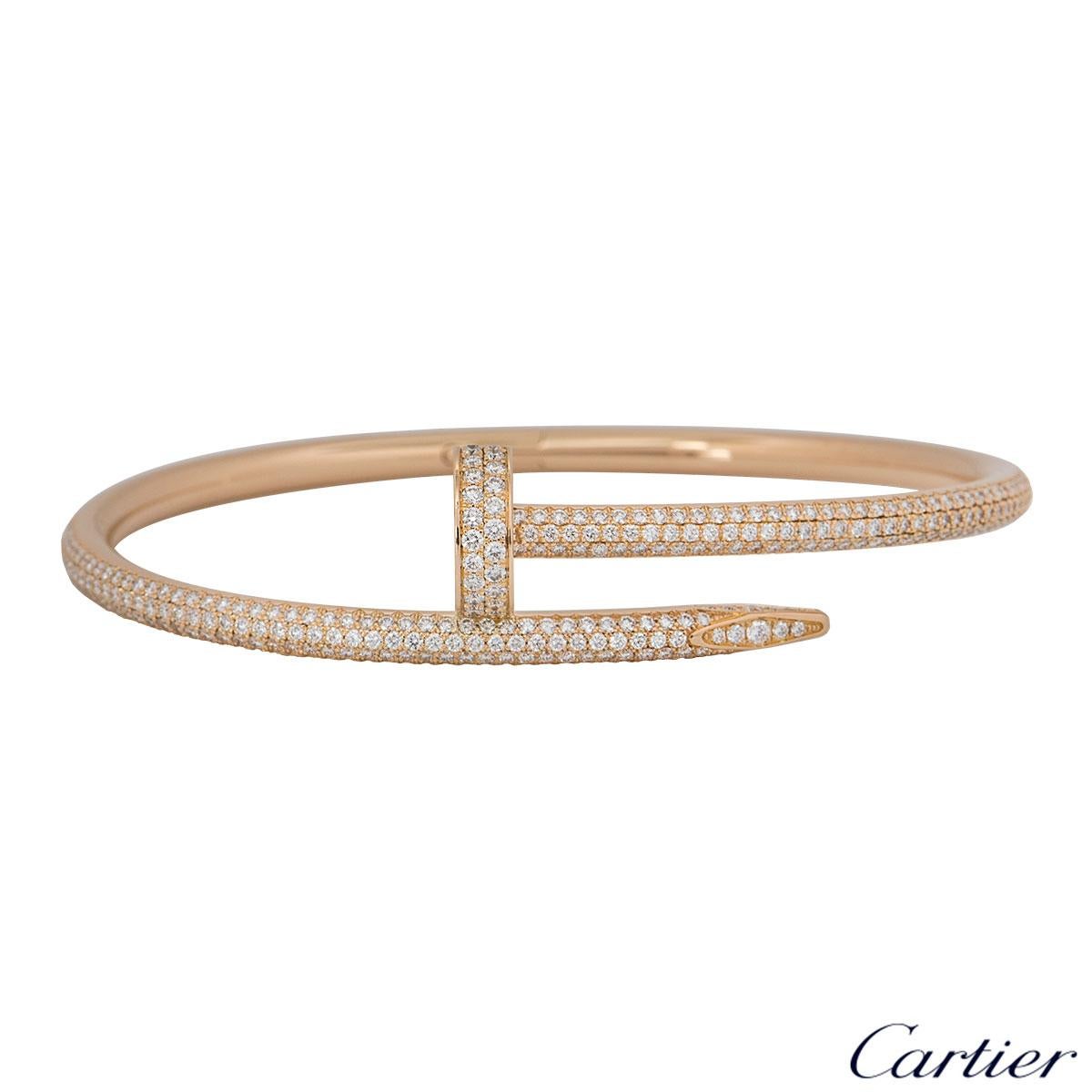Cartier Rose Gold Diamond Juste Un Clou Bracelet at 1stDibs | bracelet ...