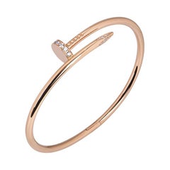 Cartier Rose Gold Diamond Juste Un Clou Bracelet Size 16 B6048516