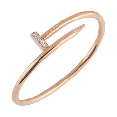 Cartier Rose Gold Diamond Juste Un Clou Bracelet Size 17 B6048517