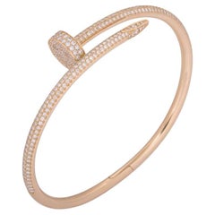 Cartier Rose Gold Diamond Juste Un Clou Bracelet Size 17 N6702117
