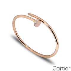 Cartier Rose Gold Diamond Juste Un Clou Bracelet Size 19 B6048519