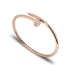Cartier Rose Gold Diamond Juste Un Clou Bracelet Size 19 B6048519