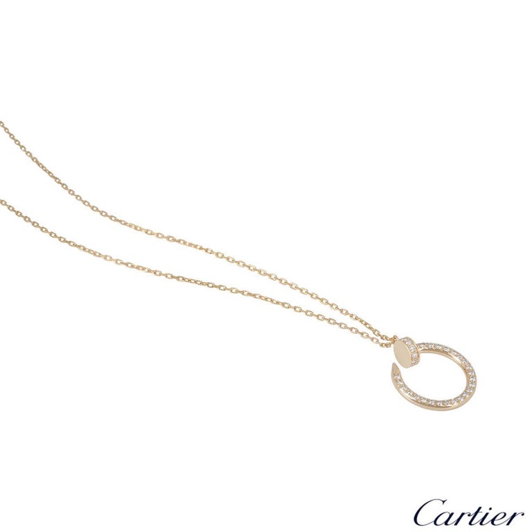 Cartier Rose Gold Diamond Juste Un Clou Necklace at 1stDibs