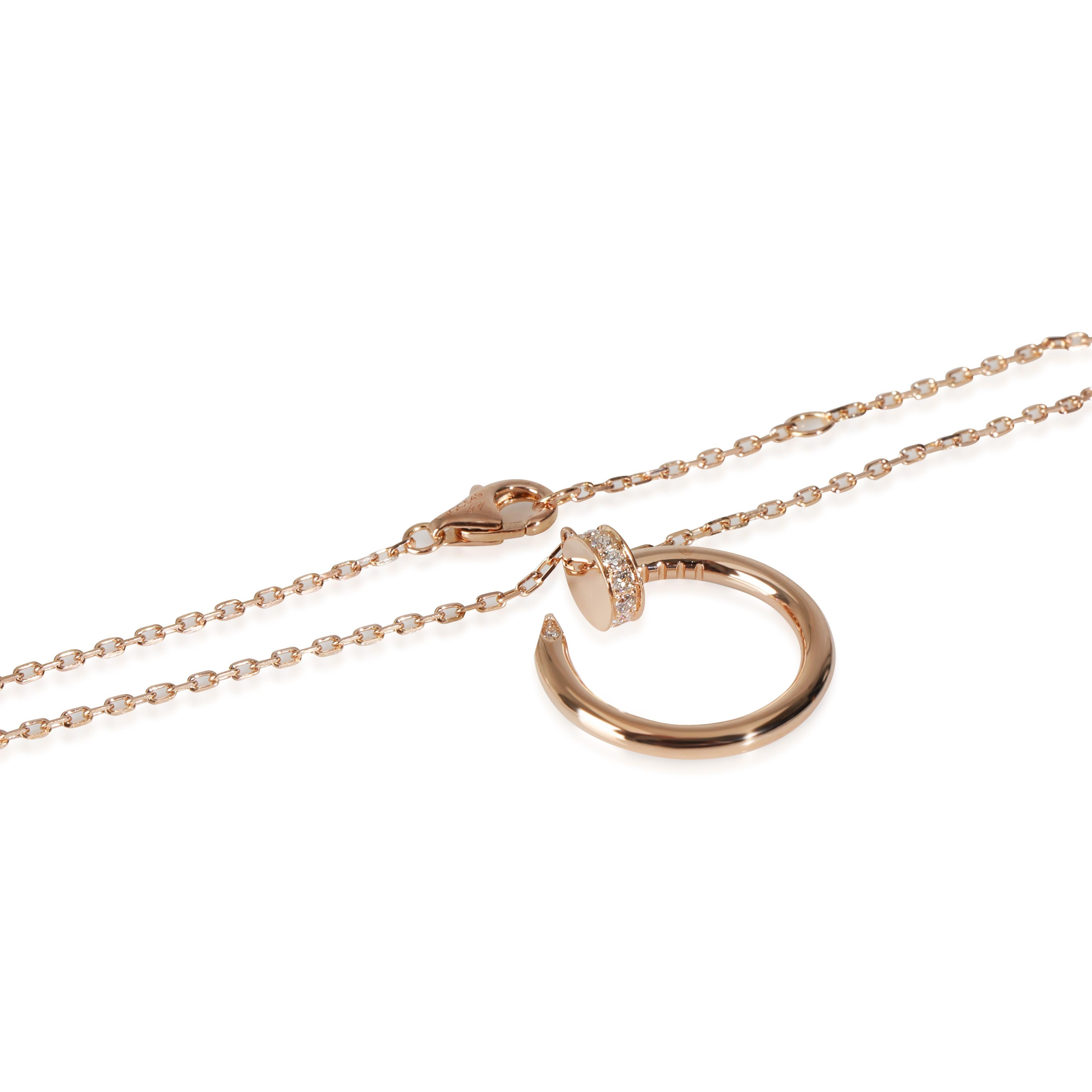 Pendentif Juste Un Clou en or rose avec diamants de Cartier Pour femmes en vente