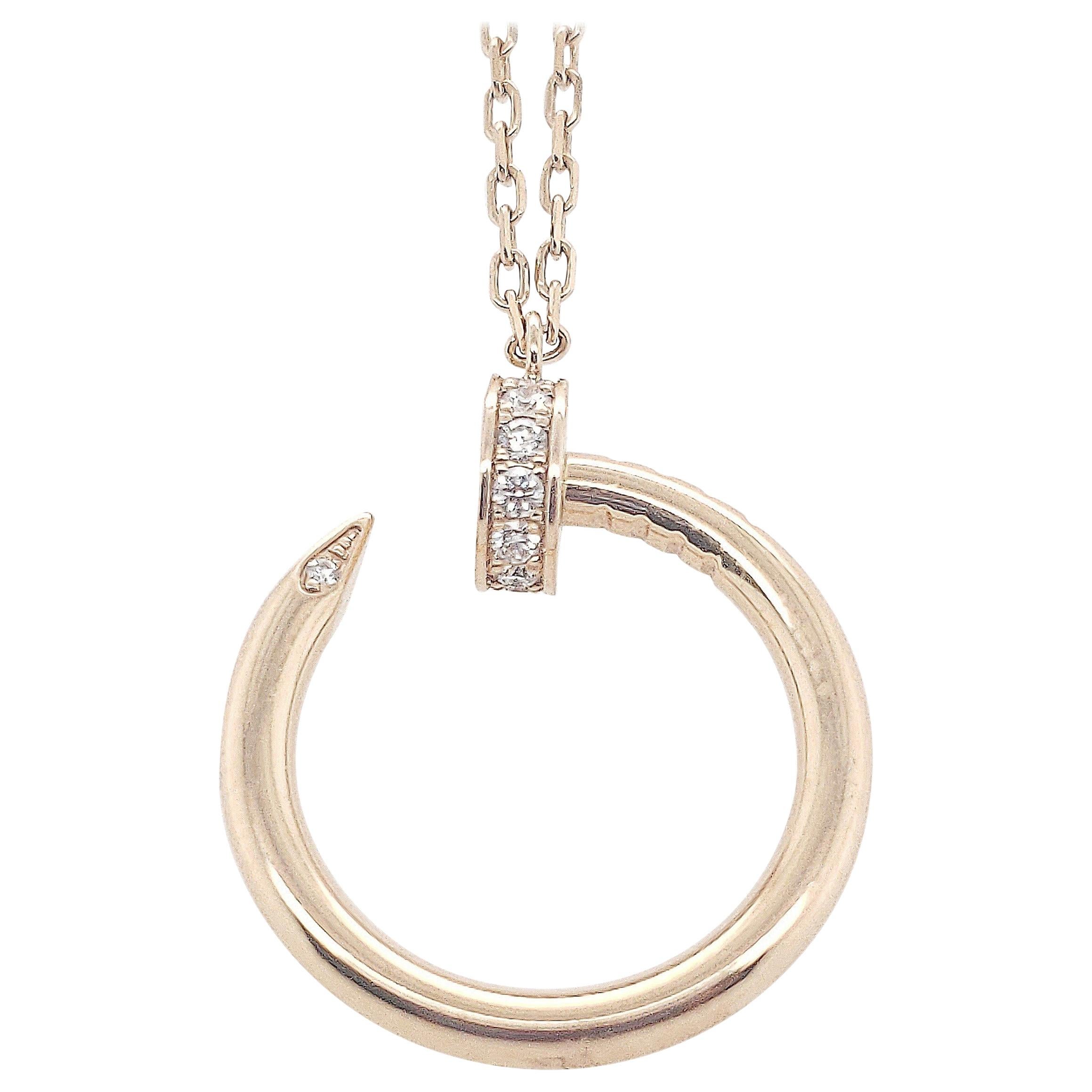 Cartier Rose Gold Diamond Juste un Clou Pendant Necklace