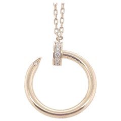 Cartier Rose Gold Diamond Juste un Clou Pendant Necklace