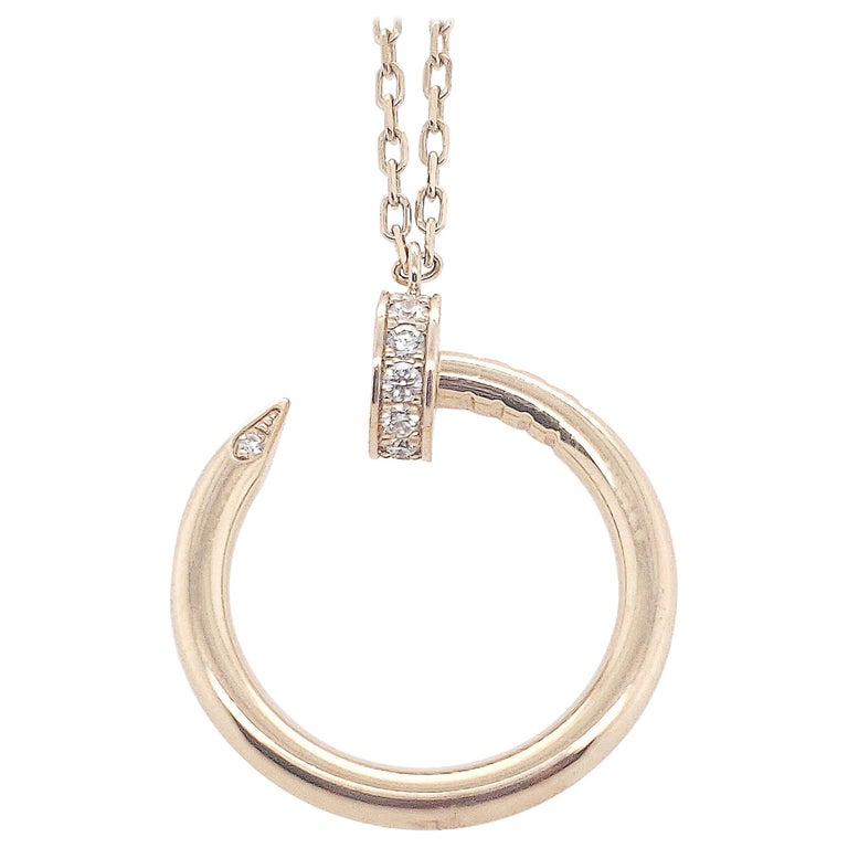 Cartier Rose Gold Diamond Juste un Clou Pendant Necklace at