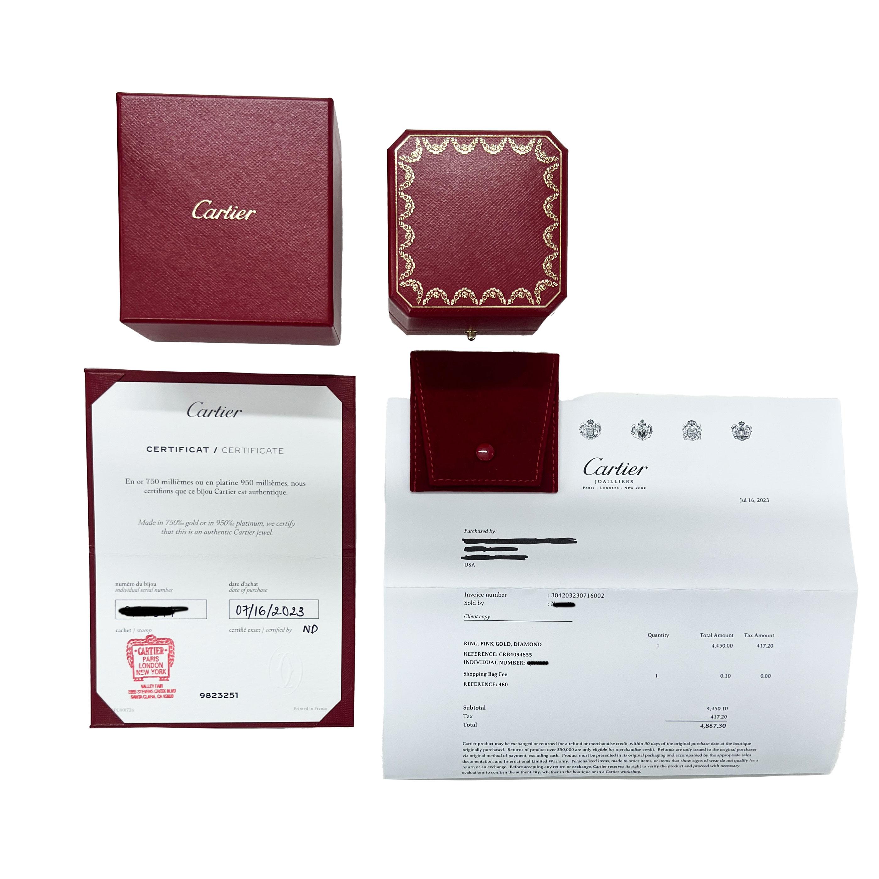 Cartier Rose Gold Diamant Juste Un Clou Ring im Angebot 1