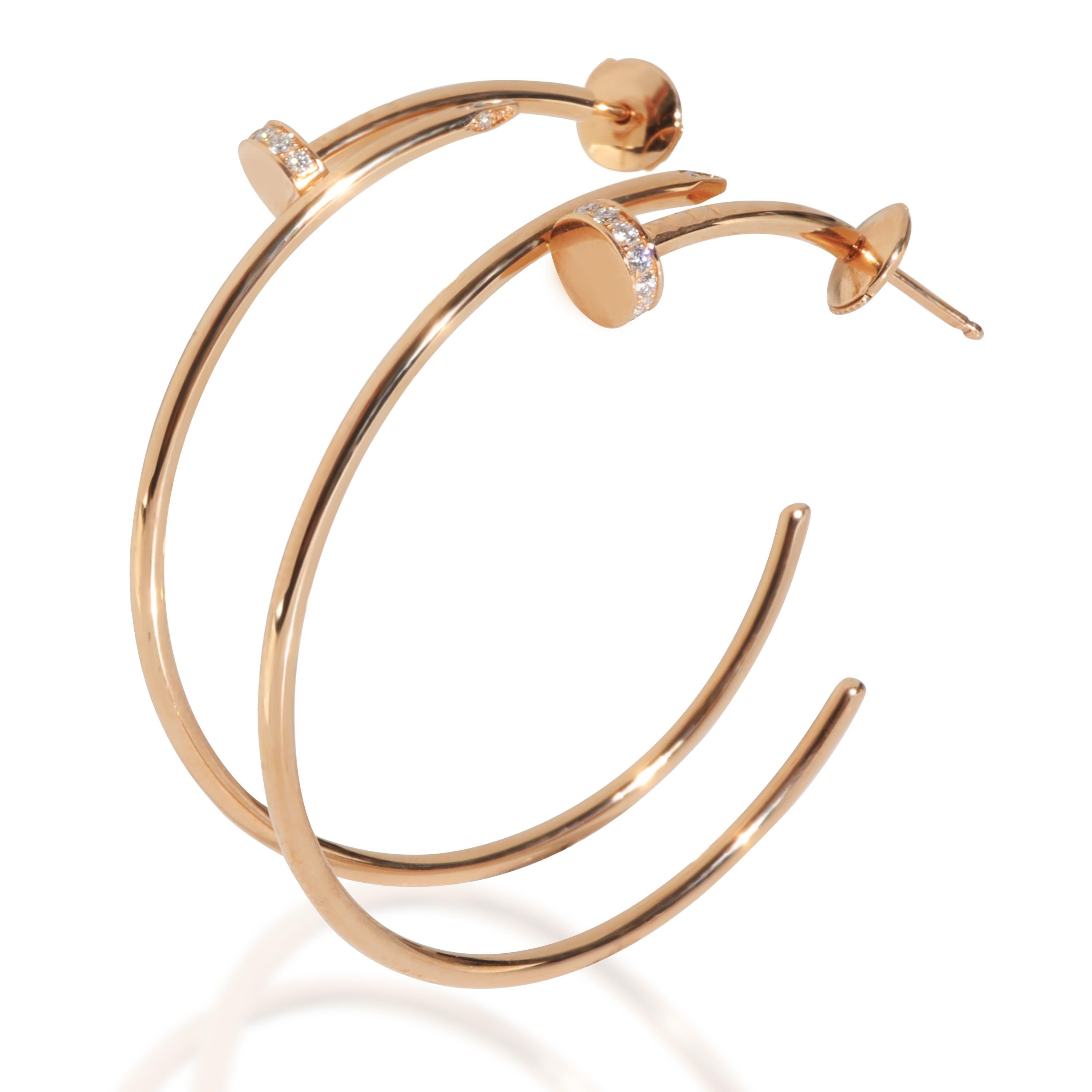 Boucles d'oreilles Juste Un Clou en or rose et diamant grand modèle de Cartier Bon état - En vente à New York, NY