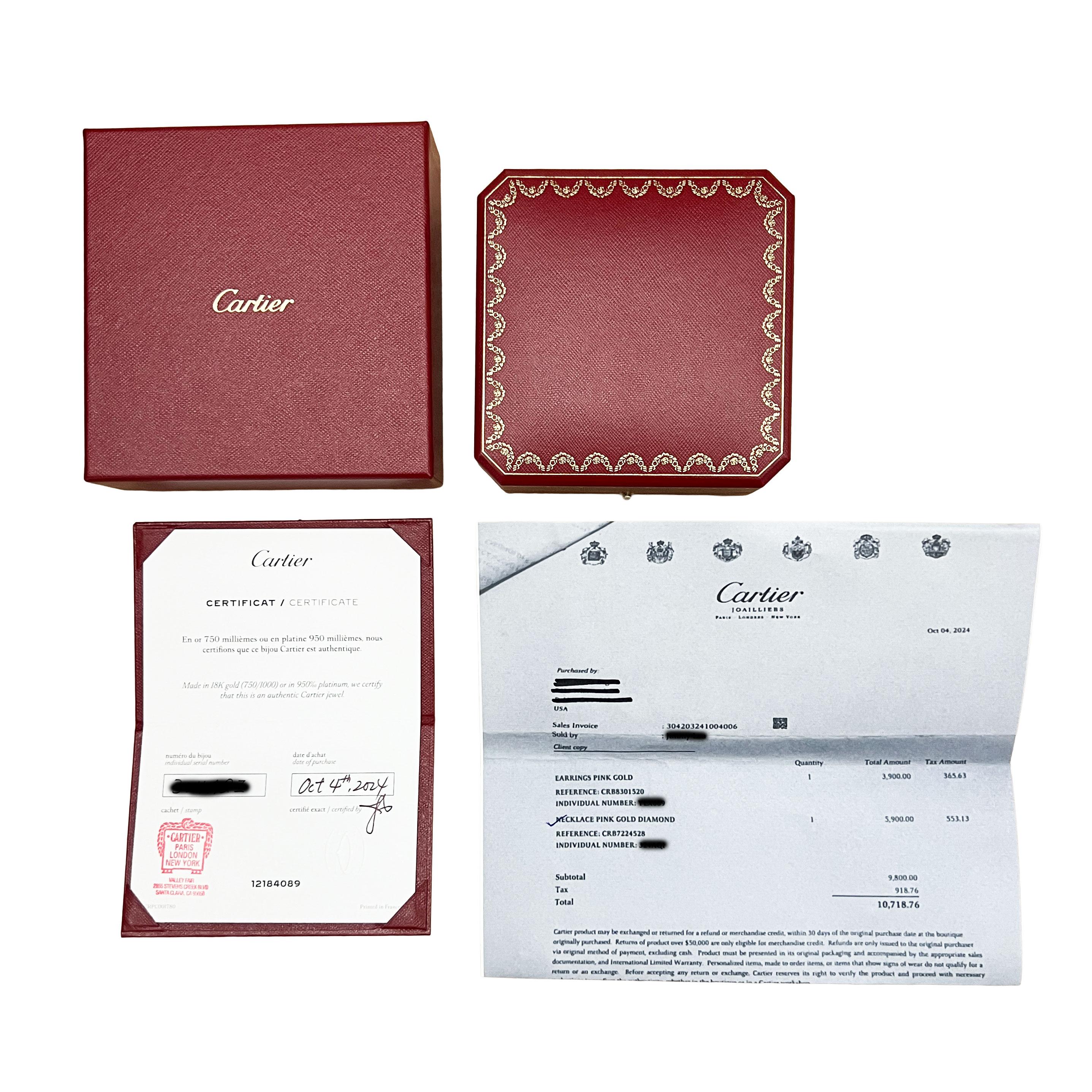 da uomo o donna Ciondolo dell'amore con diamanti in oro rosa di Cartier in vendita