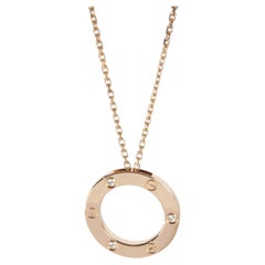 Cartier Rose Gold Diamond Love Pendant