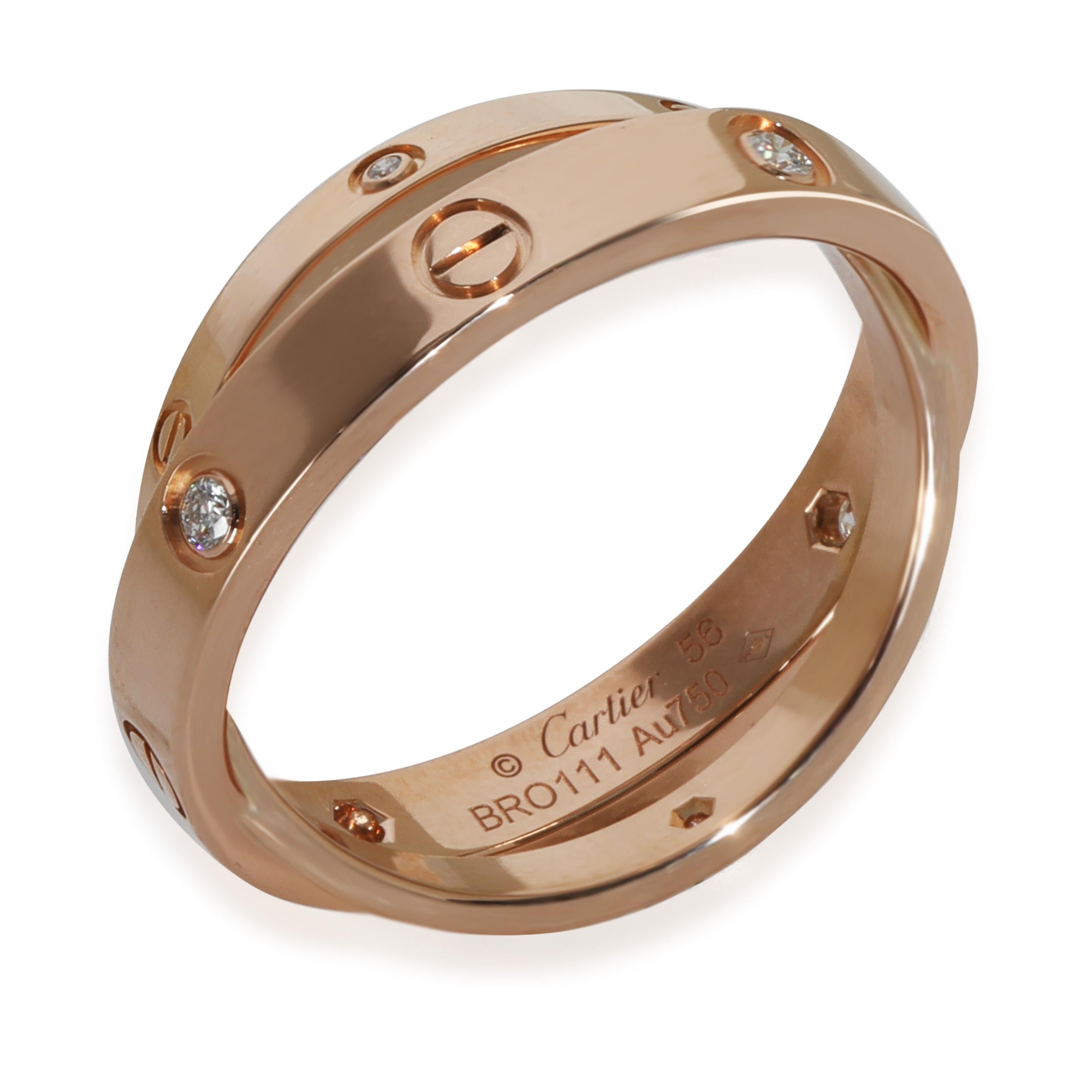 Cartier Rose Gold Diamond Love Ring In Excellent Condition For Sale In New York, NY