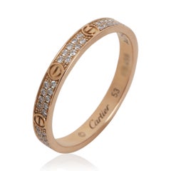 Cartier Rose Gold Diamond Mini Model Love Ring