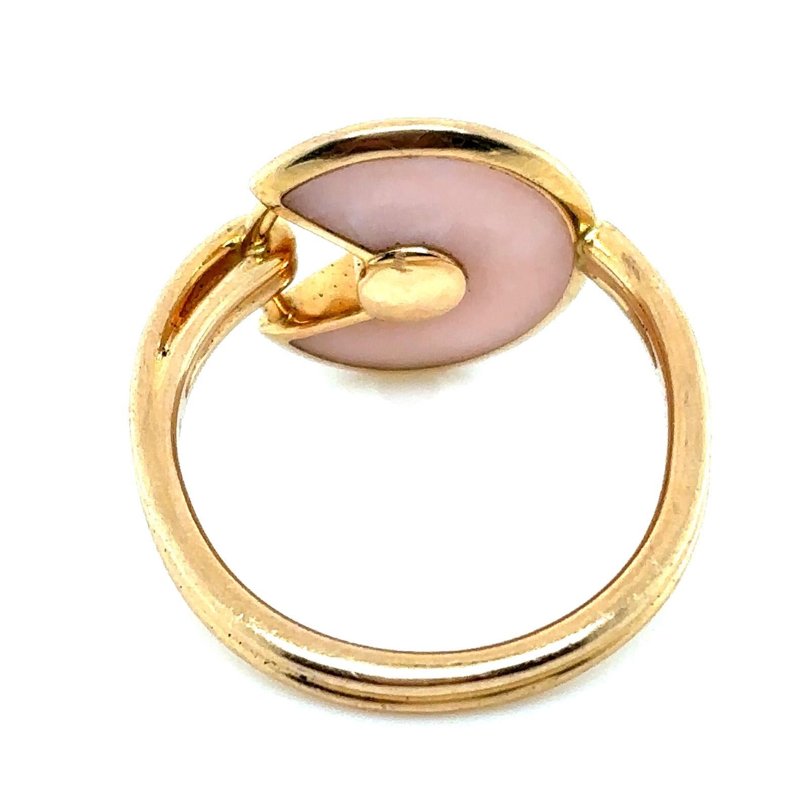 Women's Cartier Rose Gold Diamond Rose Quartz Amulette De Cartier Ring For Sale