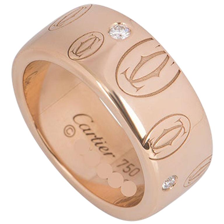 Cartier Rose Gold Diamond Set Happy Birthday Ring