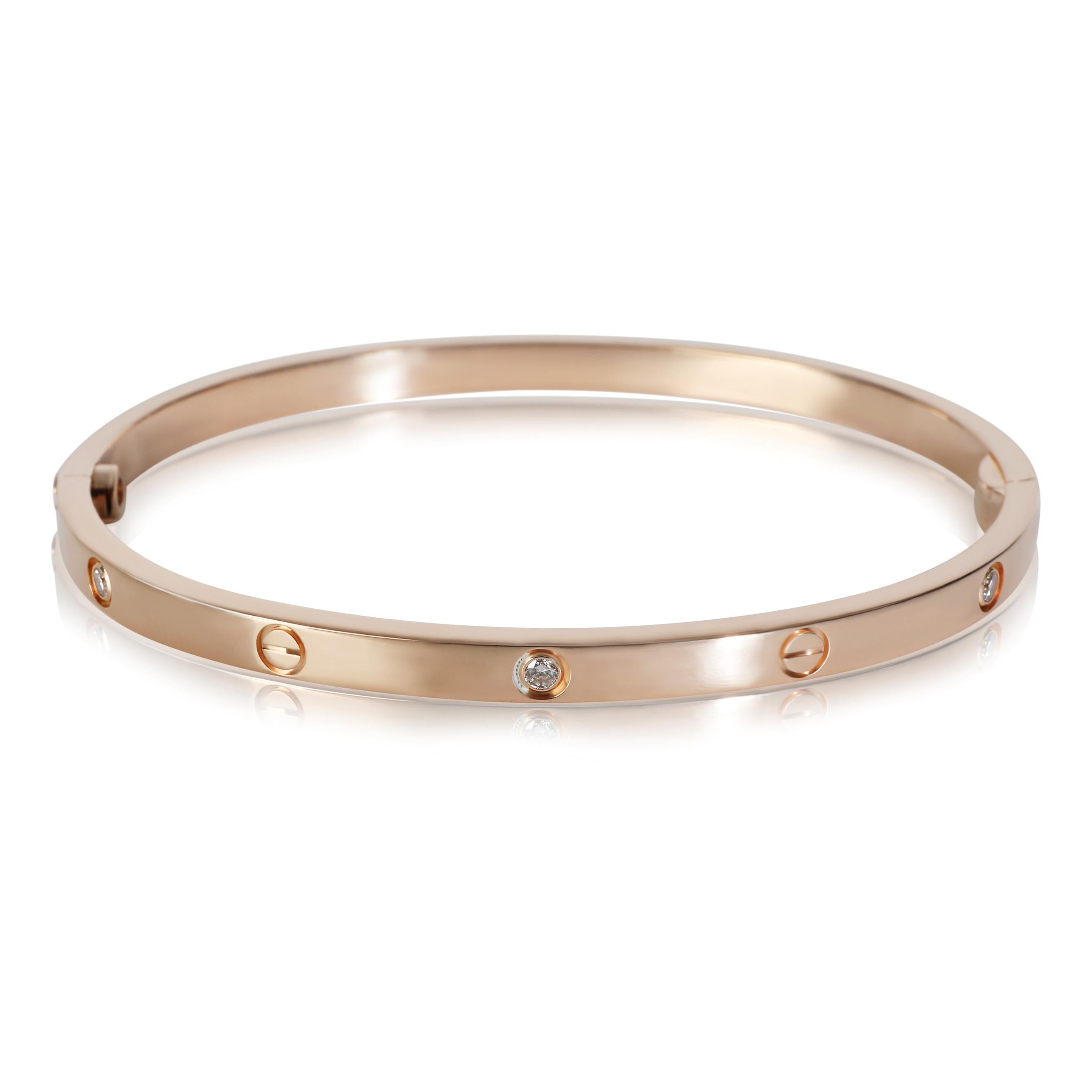 Cartier Rose Gold Diamond Small Model Love-Armband im Zustand „Hervorragend“ im Angebot in New York, NY