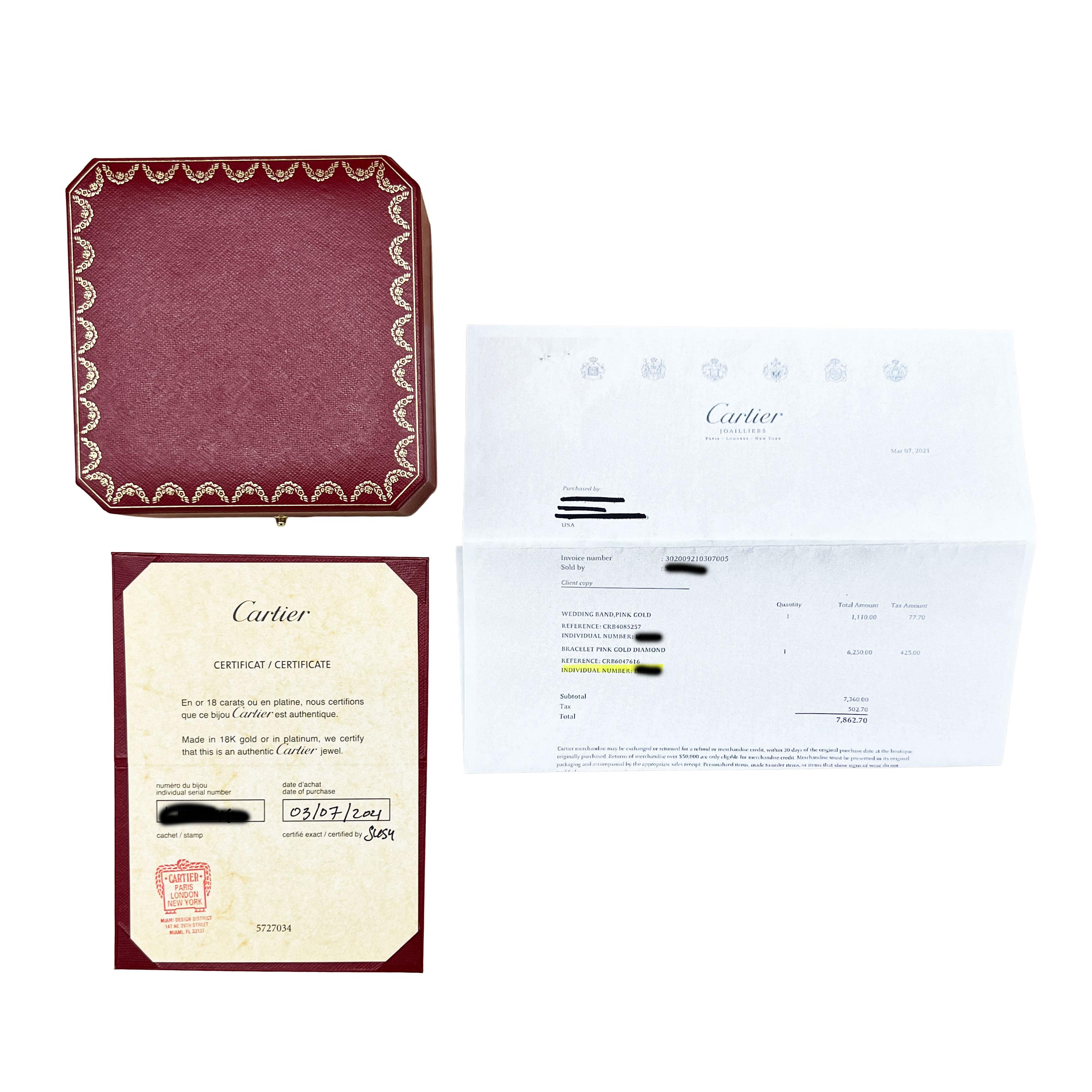 Cartier Rose Gold Diamond Small Model Love-Armband im Angebot 1