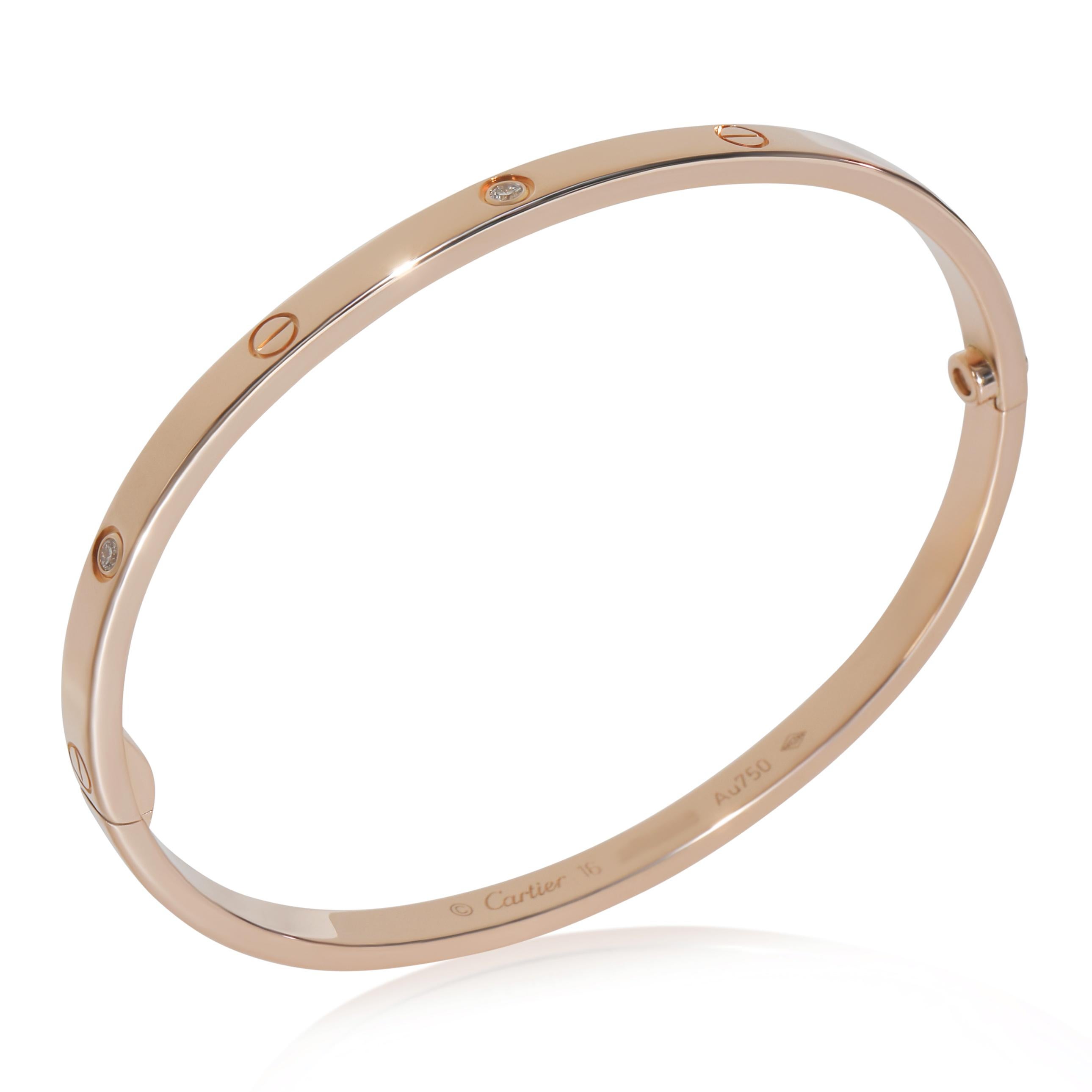 Cartier Rose Gold Diamond Small Model Love-Armband im Angebot 2