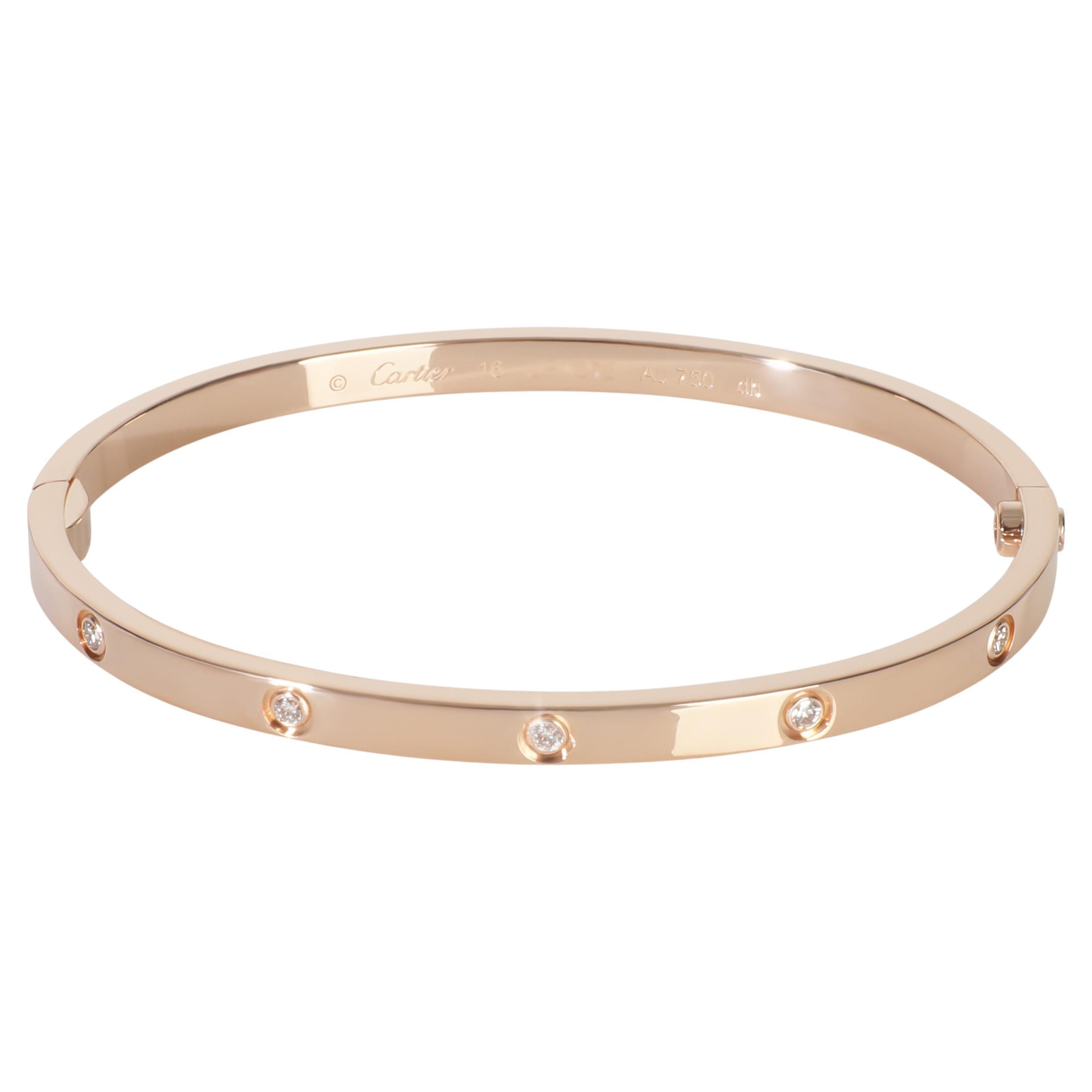 Bracelet Love petit modèle en or rose et diamants de Cartier en vente