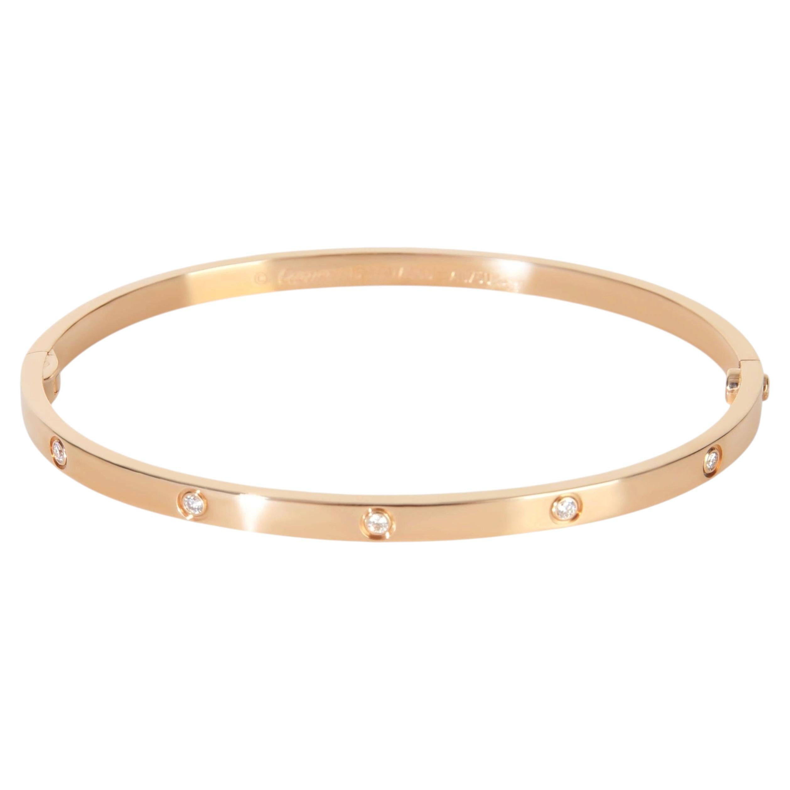 Cartier Rose Gold Diamond Small Model Love Bracelet For Sale