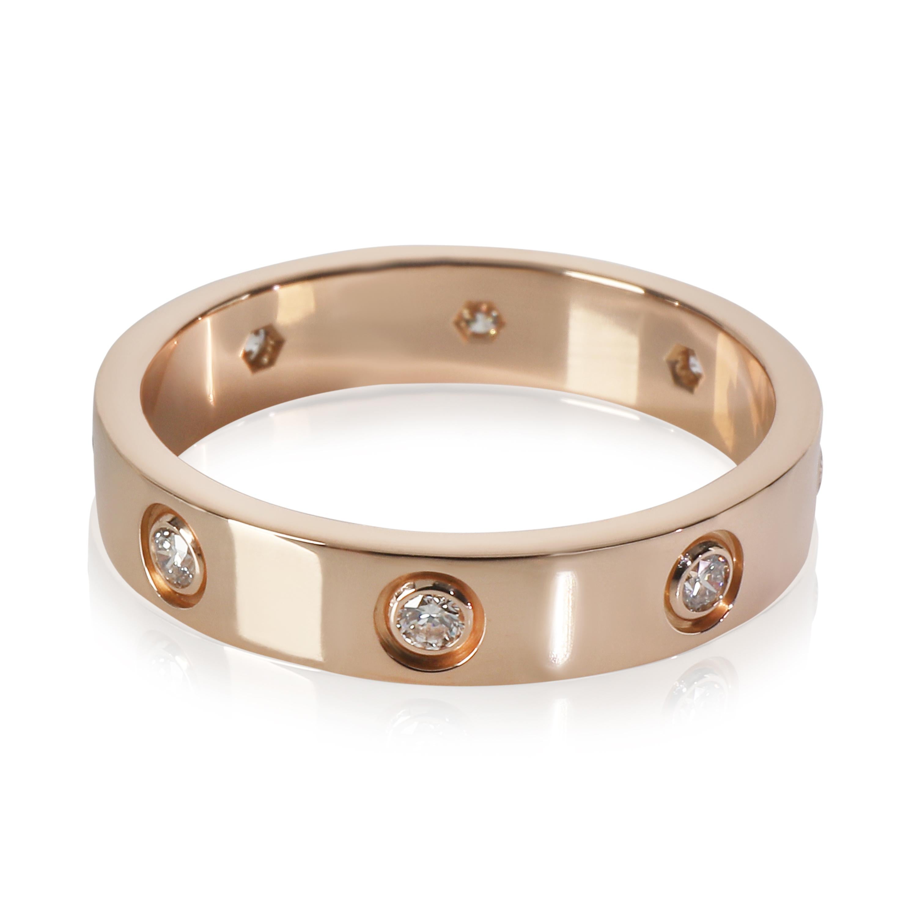 Cartier Rose Gold Diamond Small Model Love Ring im Zustand „Hervorragend“ im Angebot in New York, NY