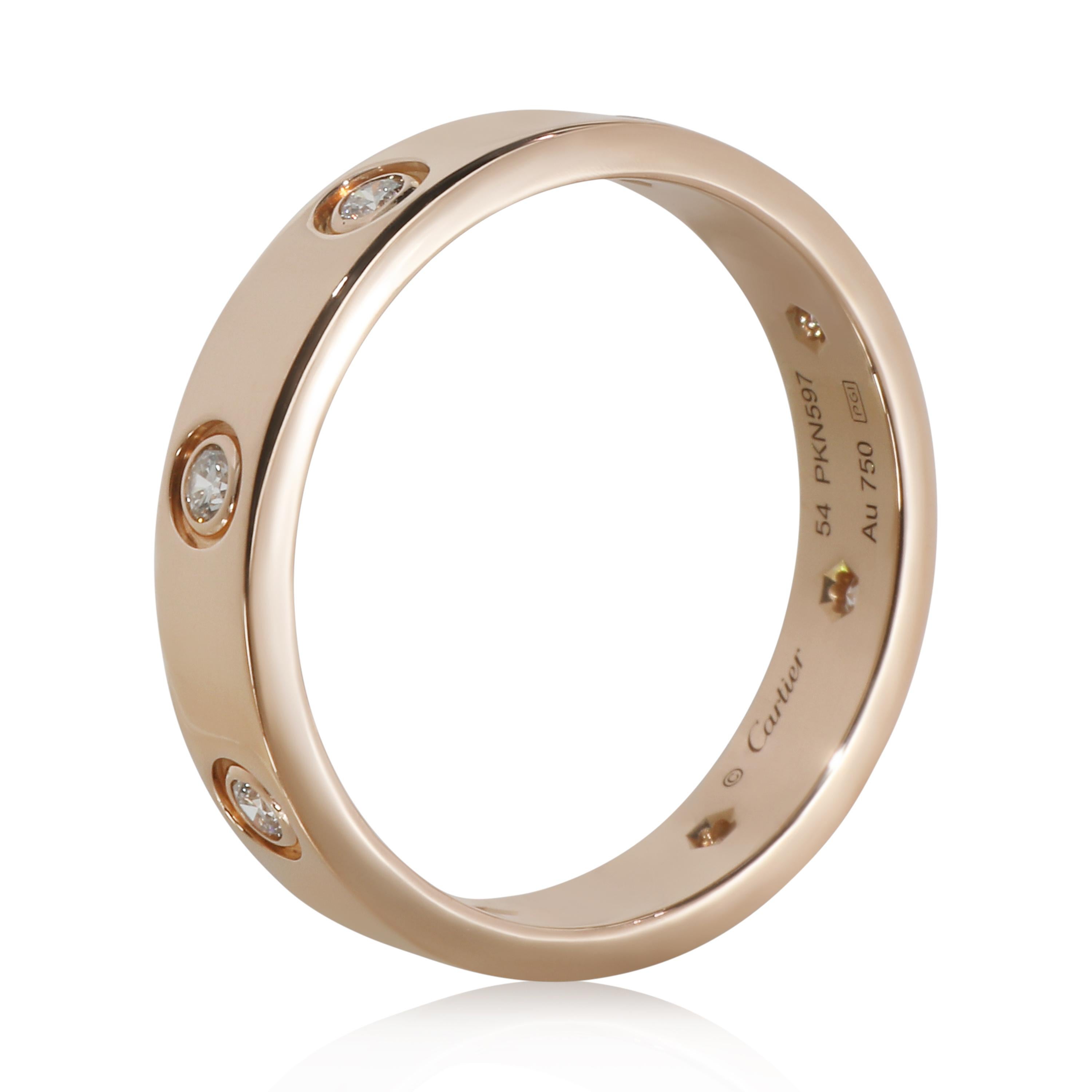 Cartier Rose Gold Diamond Small Model Love Ring im Angebot 2