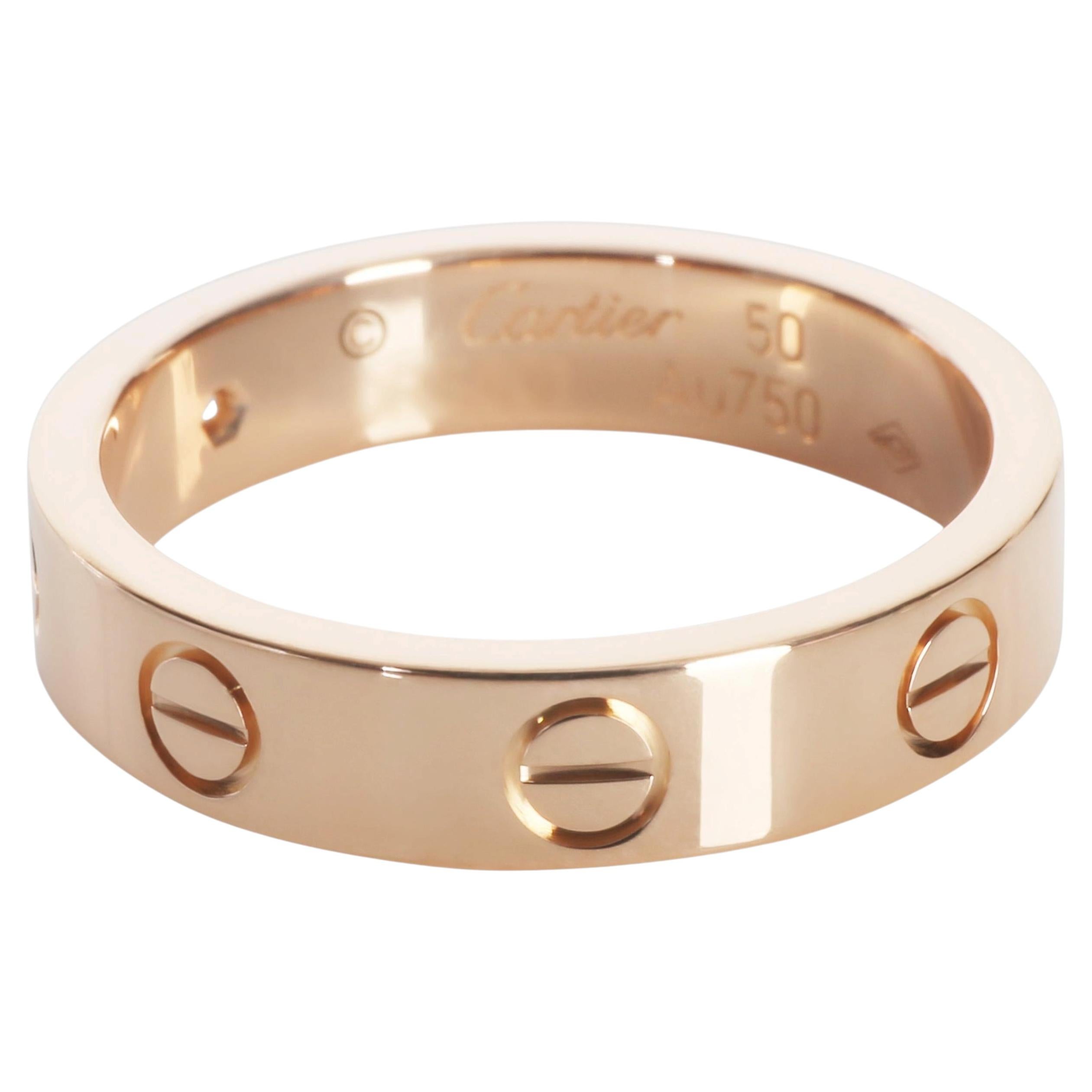 Cartier Rose Gold Diamond Small Model Love Ring For Sale