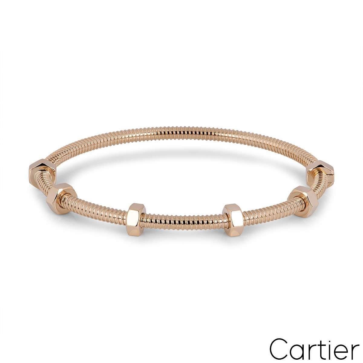 Cartier Rose Gold Ecrou De Cartier Bracelet Size 18 B6049518 In Excellent Condition For Sale In London, GB