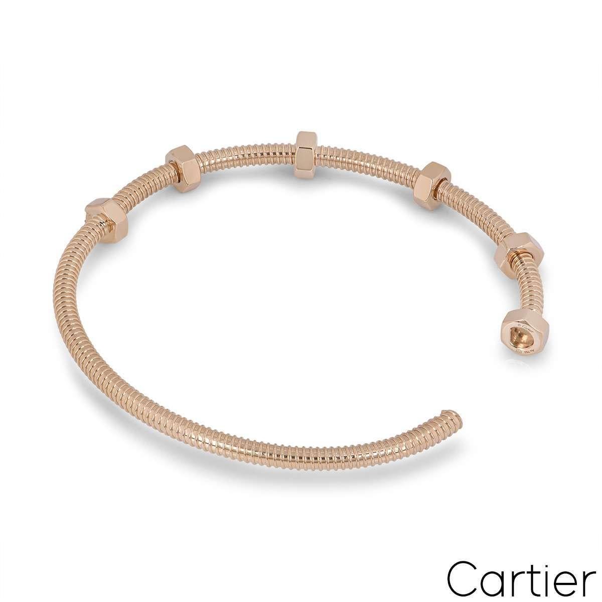 Women's Cartier Rose Gold Ecrou De Cartier Bracelet Size 18 B6049518 For Sale