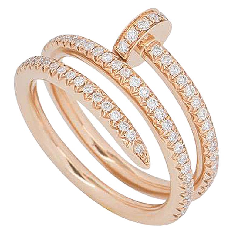 Cartier Rose Gold Full Diamond Juste Un Clou Ring