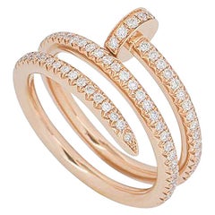 Cartier Rose Gold Full Diamond Juste Un Clou Ring