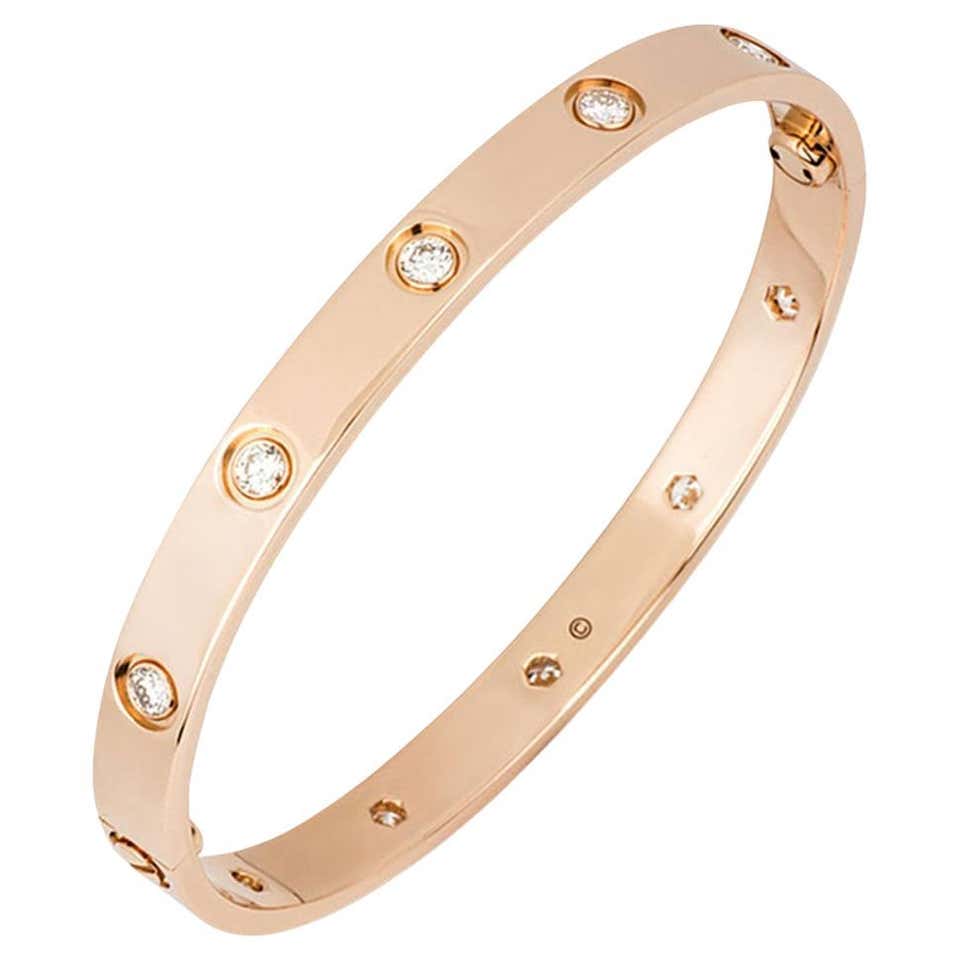 Cartier Rose and White Gold Diamond Love Bracelet at 1stDibs | cartier ...