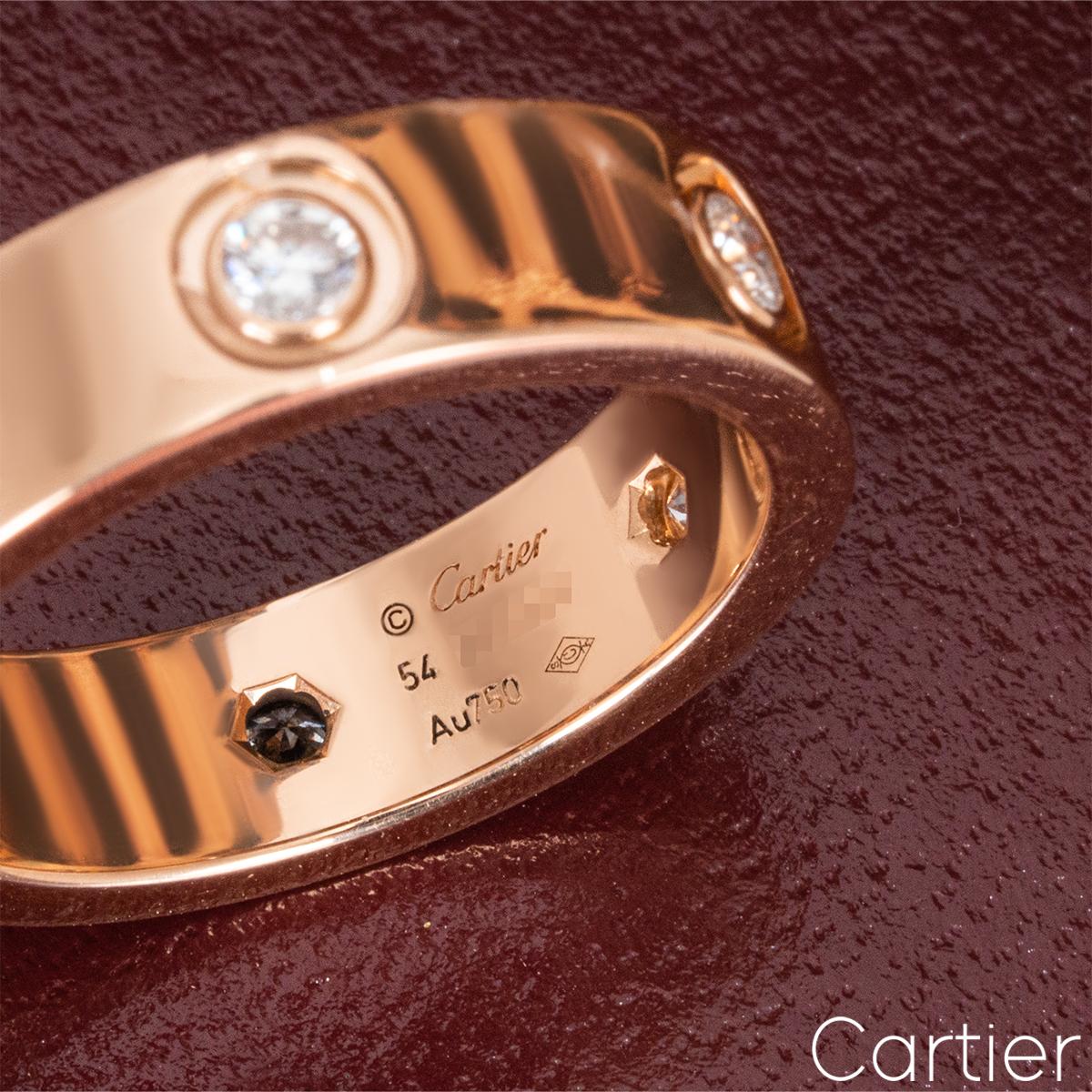 Women's or Men's Cartier Rose Gold Full Diamond Love Ring B4097500