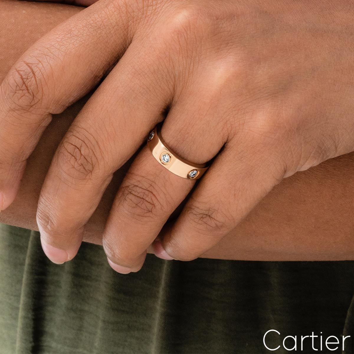 Cartier Rose Gold Full Diamond Love Ring B4097500 1