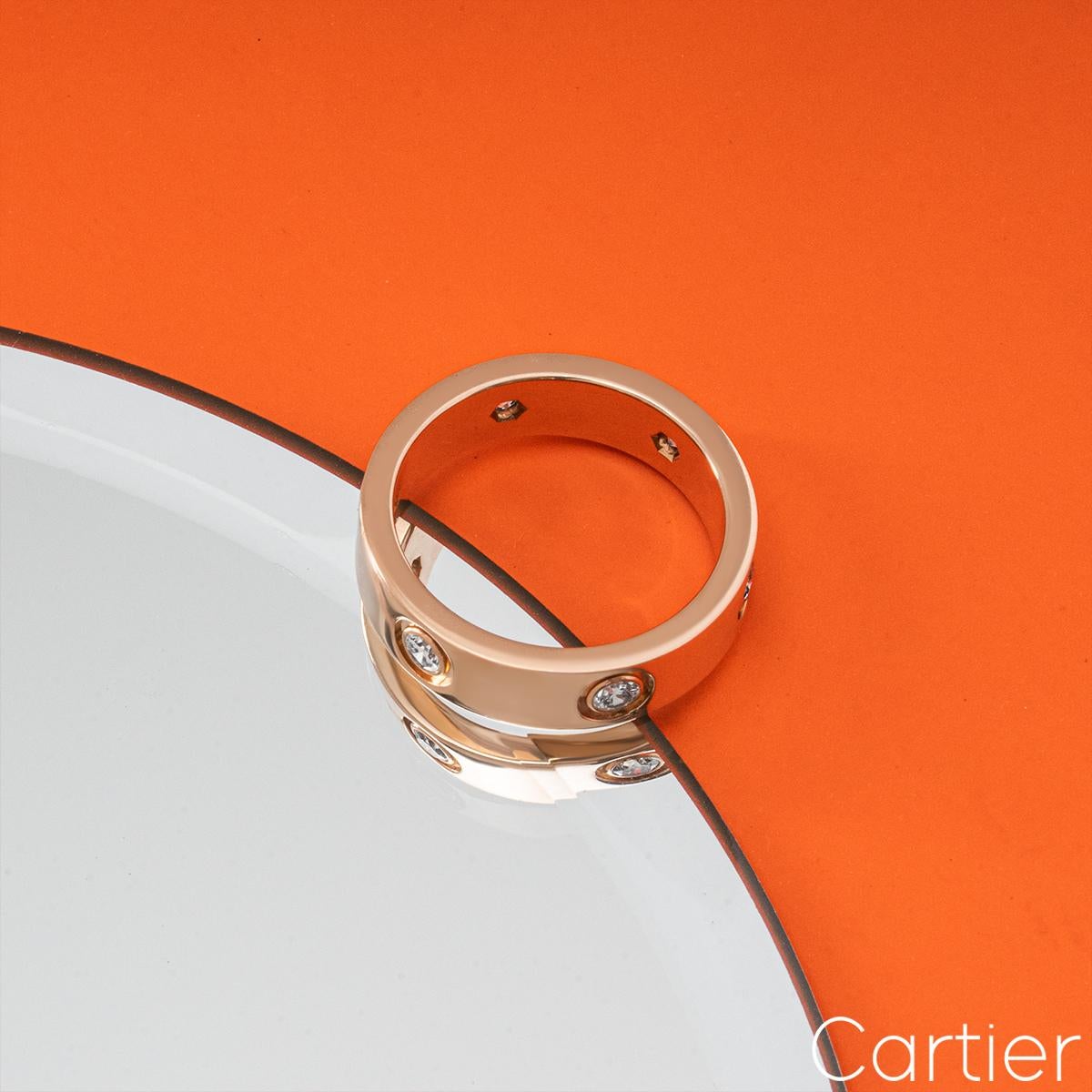 Cartier Rose Gold Full Diamond Love Ring B4097500 3