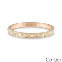 Cartier: Cartier Love Armband aus Roségold mit Volldiamant Pavé, Größe 18 N6036918