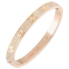 Cartier Rose Gold Full Pave Diamond Love Bracelet N6036918