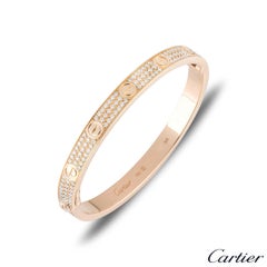 Cartier Rose Gold Full Pave Diamond Love Bracelet N6036918