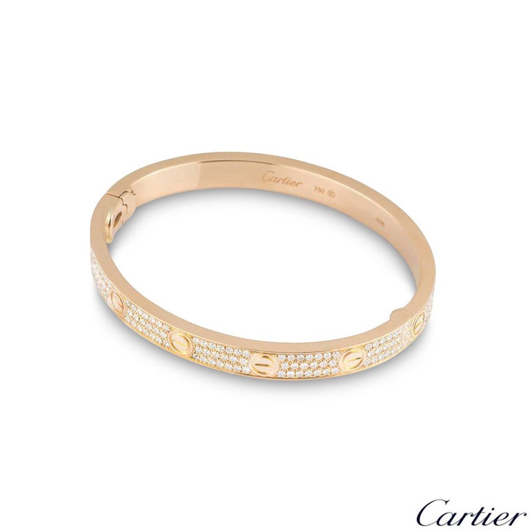 CRN6036917 - LOVE bracelet, diamond-paved - Rose gold, diamonds - Cartier