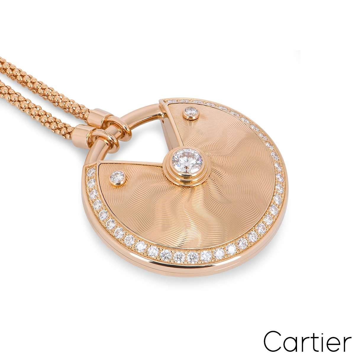 Taille ronde Cartier, collier guillochée de Cartier en vente