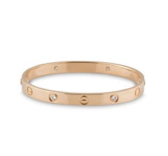 Cartier Rose Gold Half Diamond Love Bracelet Size 16 B6036016