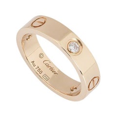 Cartier Rose Gold Half Diamond Love Ring Size 50 B4087500