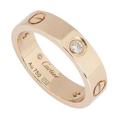 Cartier Rose Gold Half Diamond Love Ring Size 54 B4087500