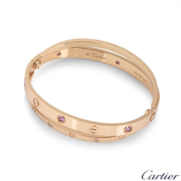 CARTIER LOVE BRACELET 18 KT PINK ROSE GOLD SIZE 17 NIB WITH SCREW