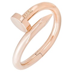 Used Cartier Rose Gold Large Model Juste Un Clou Bracelet Size 17 N6039317