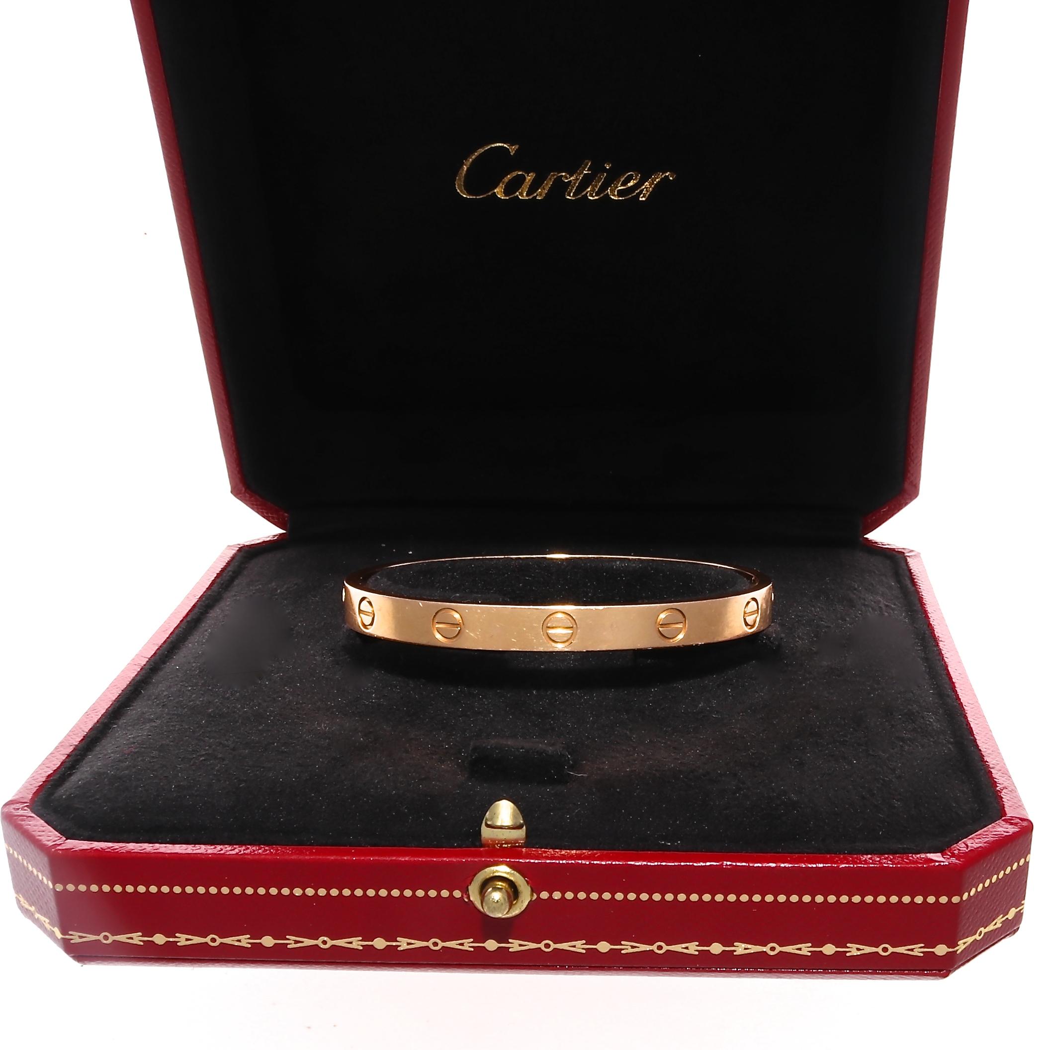 Cartier Rose Gold Love Bangle In Excellent Condition In Beverly Hills, CA