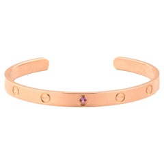 Cartier Rose Gold Love Bangle with Pink Sapphire