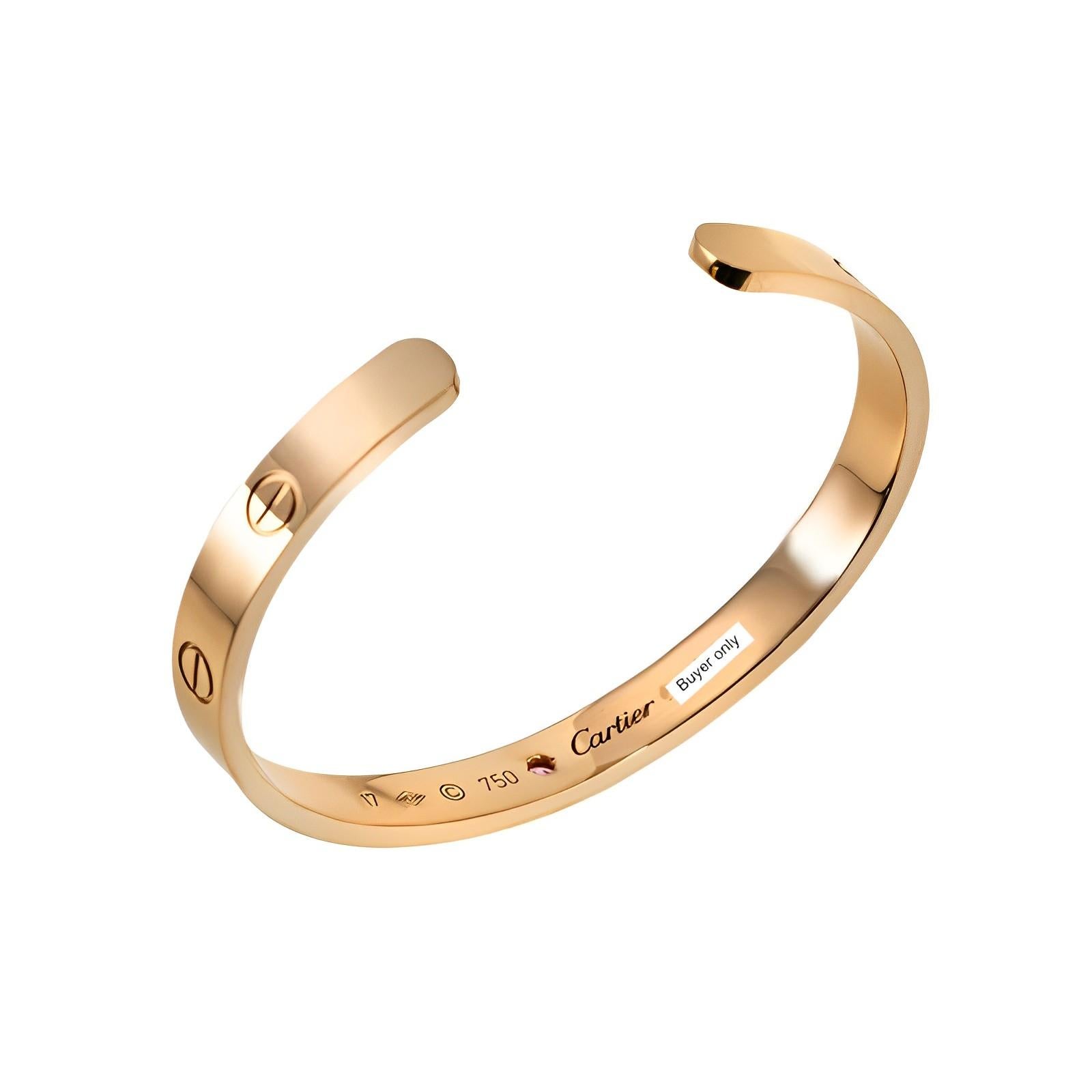 Cartier Rose Gold Love Bangle with Sapphire In Excellent Condition In Banbury, GB