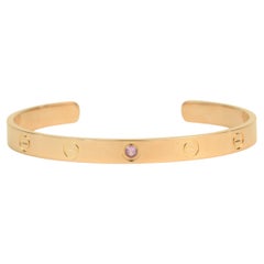 Cartier Love-Armreif aus Roségold mit Saphir Größe 18
