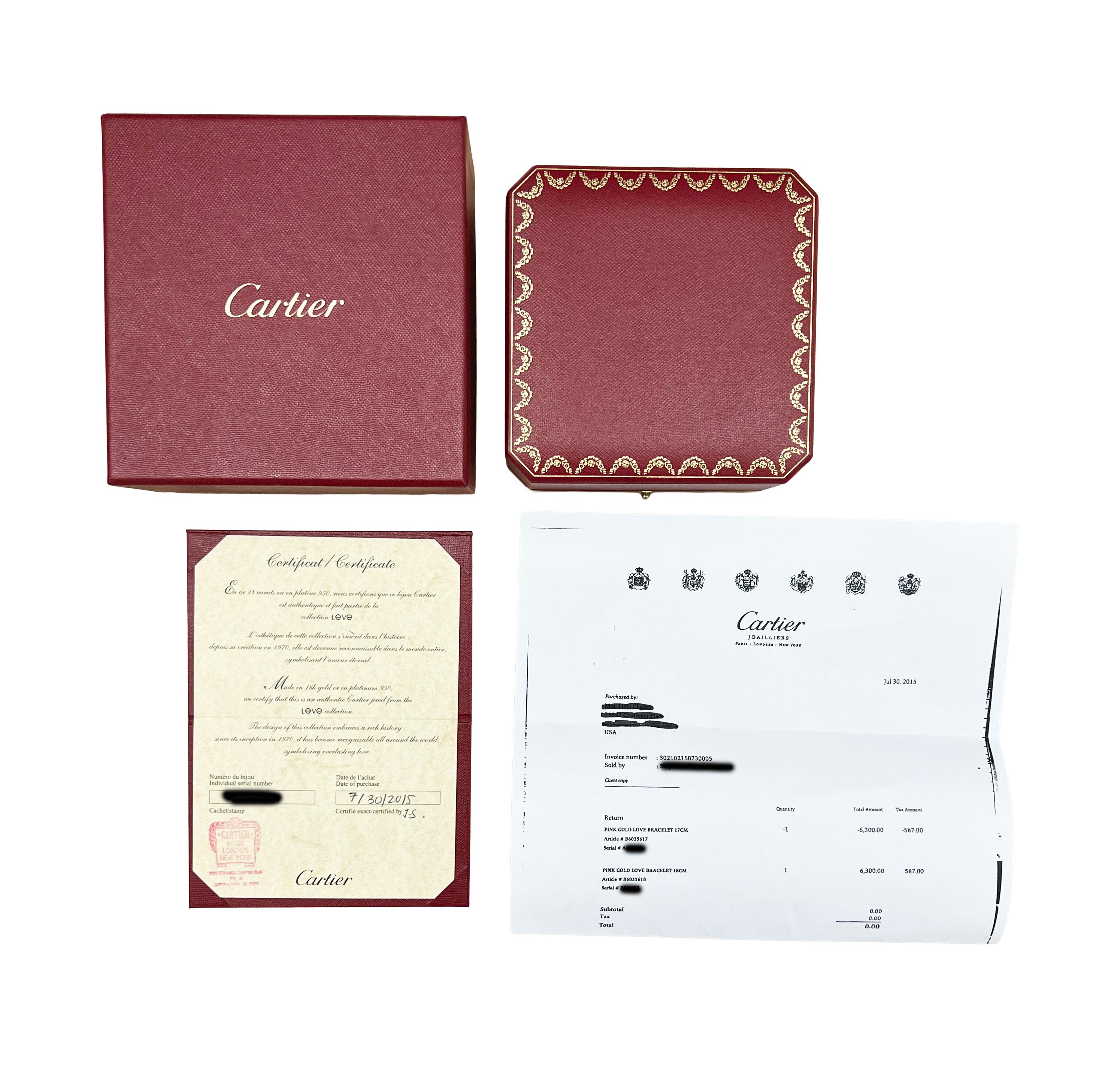 Cartier Pulsera Amor Oro Rosa en venta 1